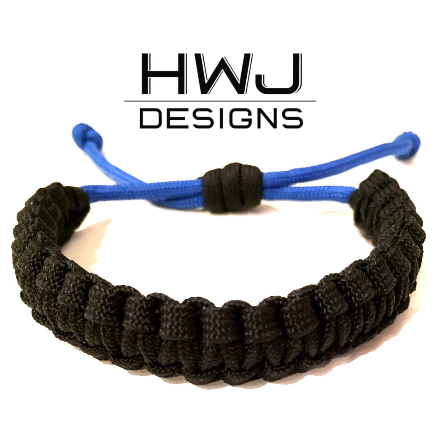 Adjustable 2 Color Paracord Bracelet by HWJdesigns on Etsy