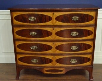Leighton Hall Bow Front Chest, Mahogany Chest of Drawers. Never Used! Shipping Is Not Free!!!