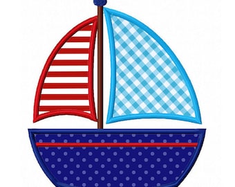 Sailboat Applique Machine Embroidery Design NO:0169