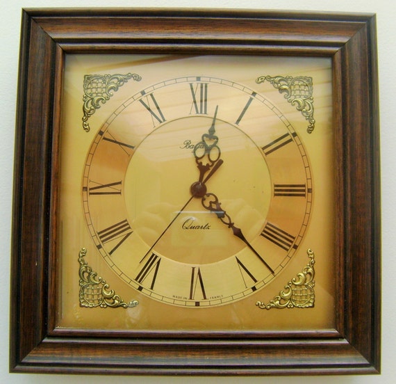 Bayard French Wall Clock in Brass with by AntiquitiesVintageUK