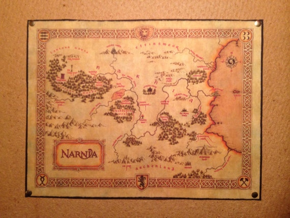 Narnia Map cotton fabric: The Chronicles of Narnia by FandomFabric