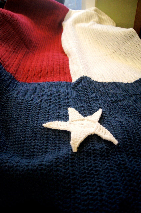PATTERN Texas Flag Crochet Afghan