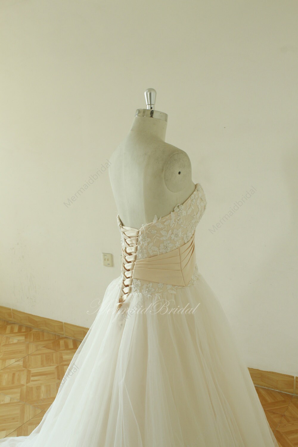 Romantic blush A line Simple Wedding dresses lace Wedding