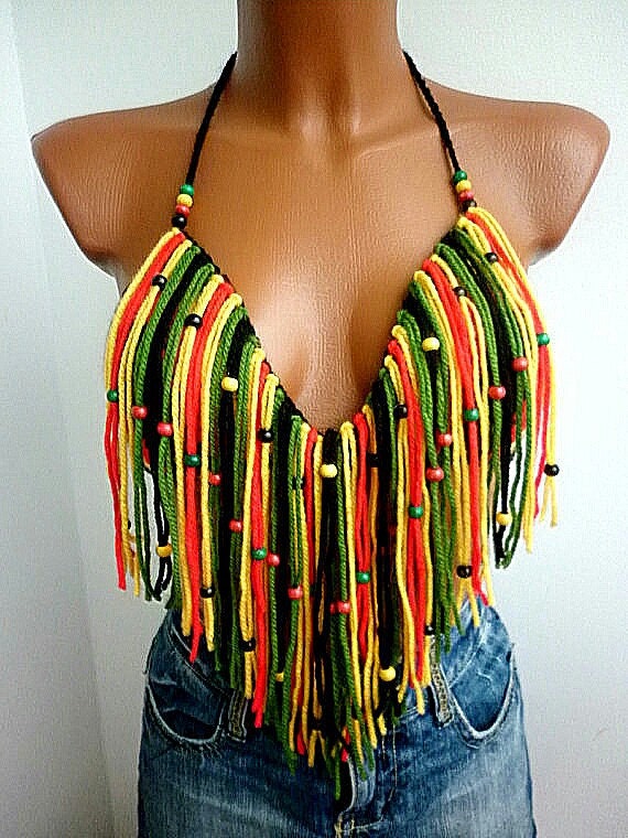 rasta crochet crop top