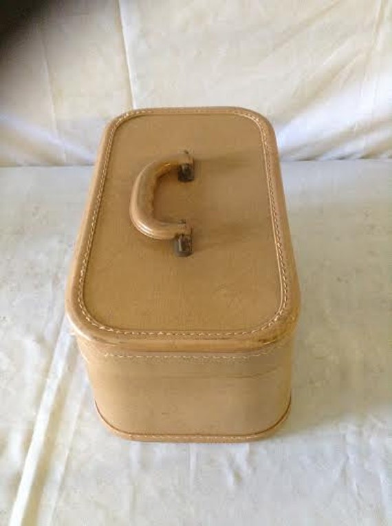Vintage Suitcase Tan Train Case Amazon Durite Soft by ReEmporium