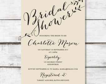 Printable Bridal Shower Invitation - Trailing Vine