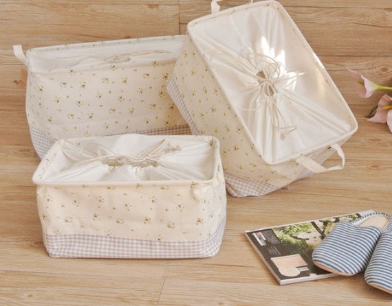 Eco friendly floral storage baskets, PE water proof storage buckets, Recycling buttons storage box, socks storage baskets with closure