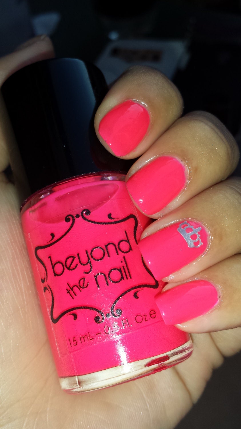 Neon Pink Nail Polish UV Reactive