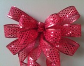 Valentine Bow Red Sparkle Christmas Wreath Stair Rail Door Mailbox Tree Topper Il_170x135