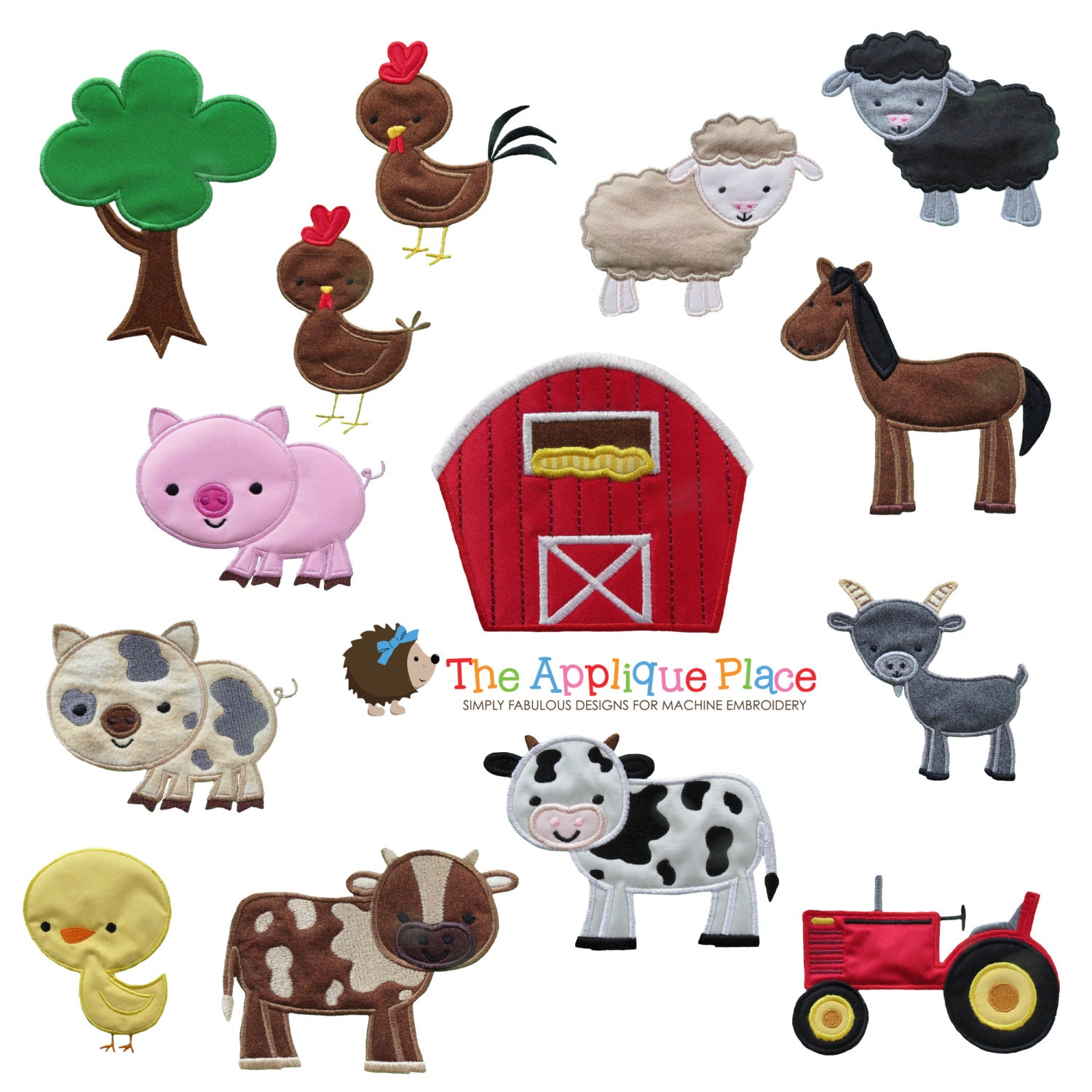 Farm Animal Applique Design Instant Digital Download File
