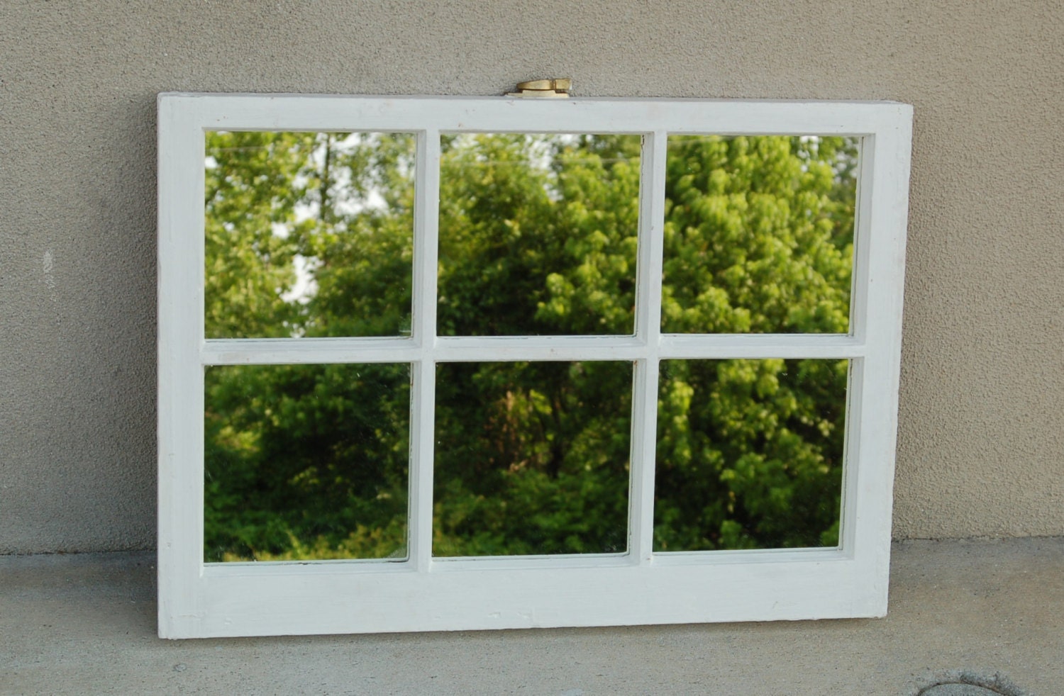 Antique Window Pane Mirror White