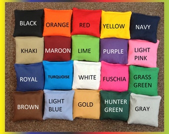 USA Handmade Cornhole Bags Made of Heavy Duty Canvas Material. We have sold thousands of sets!!!
