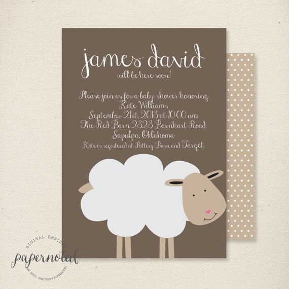 Baby Lamb Invitations 4