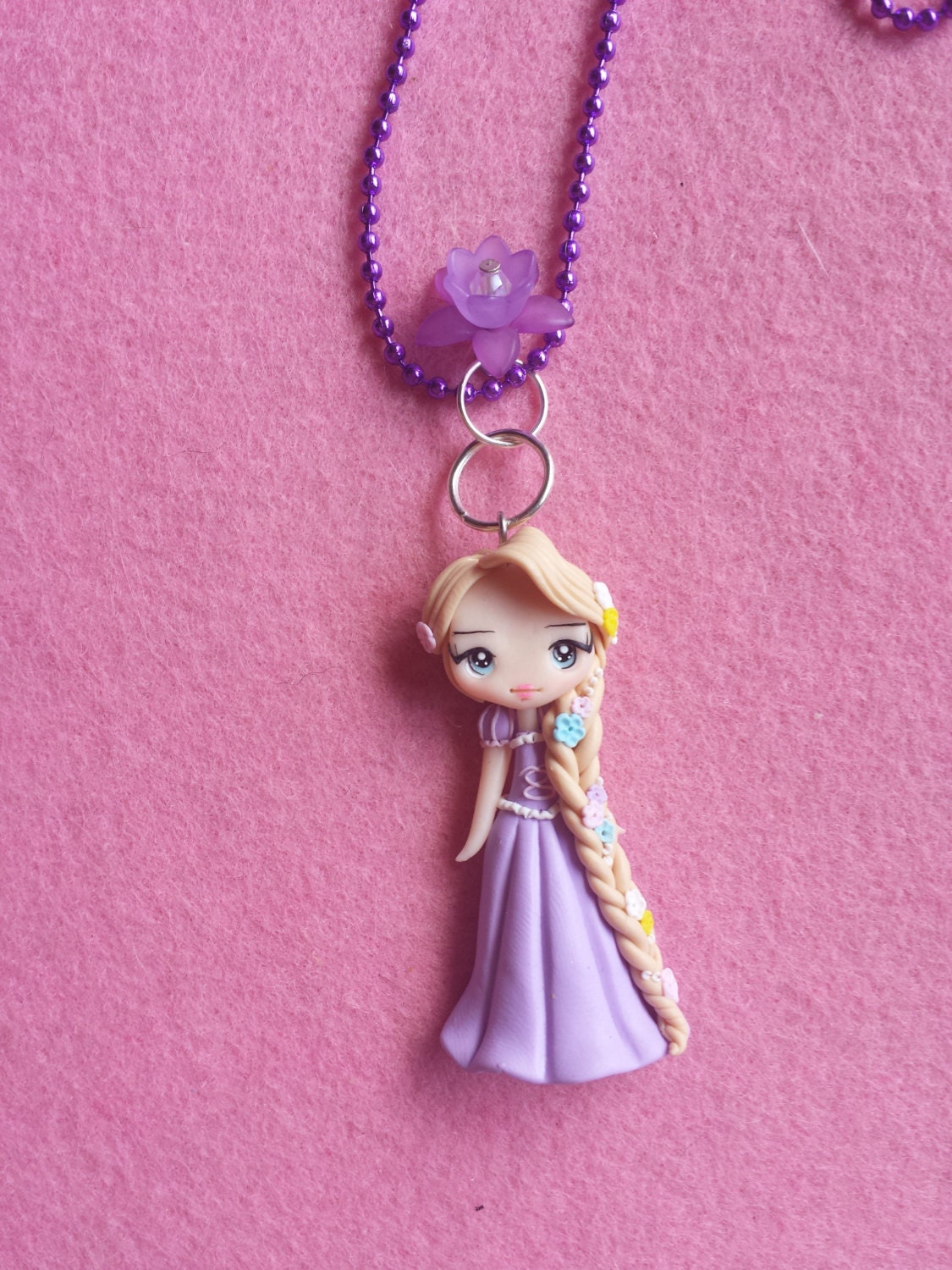 Rapunzel fimo Necklace polymer clay