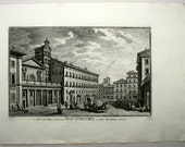 Antique Vasi Copperplate Engraving Print Spedale Chiesa Di S. Lorenzo in Lucina