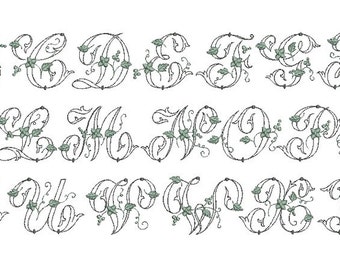 Instant download Monogram Font Machine Embroidery Designs