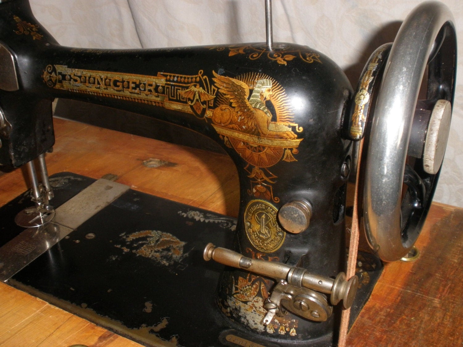 1895 Singer Sphinx Coffin Top Treadle Sewing Machine by Zentronics