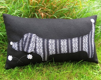 snoozy groovy dachshund cushion. Dachshund pillow. Complete with ...