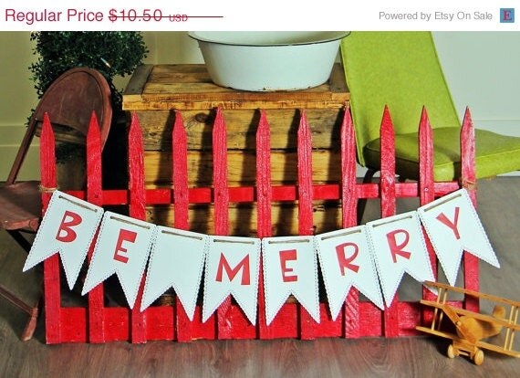 ON SALE - Cream Cardstock Banner Pennant Garland Bunting Photo Prop Holiday Party reusable Il_570xn