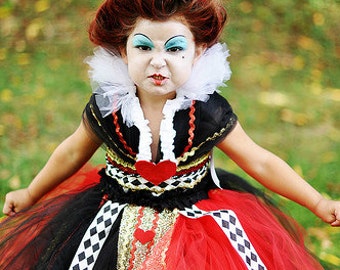 Queen of Hearts tutu dress-Queen of hearts costume-Alice in wonderland costume-