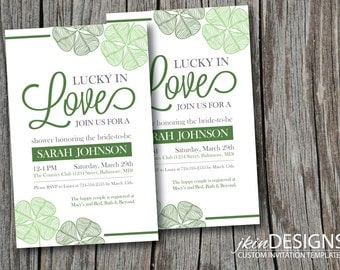 Lucky In Love Bridal Shower Invitations 8