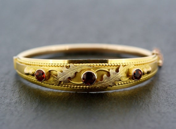 Antique Gold Edwardian Bangle 9ct Gold Citrine by AlistirWoodTait