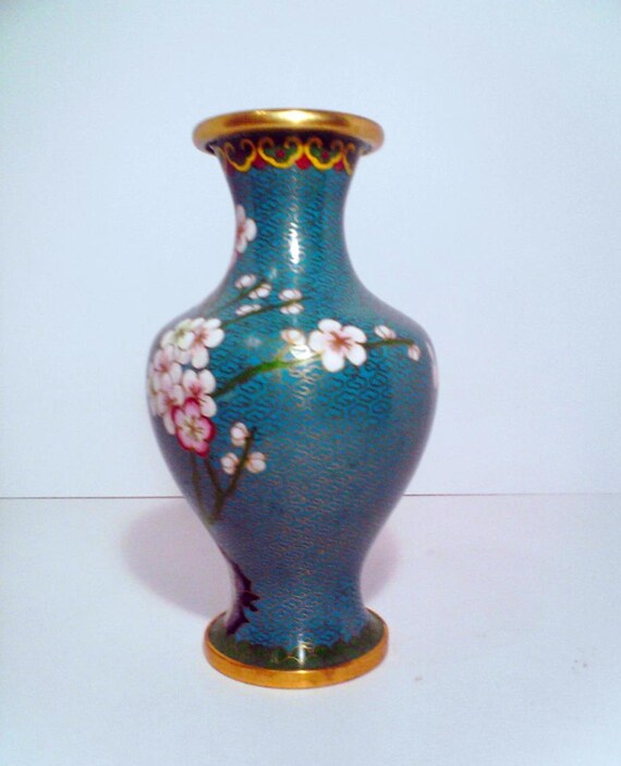 Antique Chinese Brass Cloisonne Vase by btaylorsantiques on Etsy