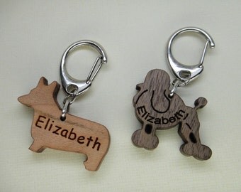 Custom Wood Dog Name Tags - Dog Collar Tag - Dog ID Tag - Personalised Pet ID Telephone No. Tag - Personalized Wood Dog Tag - Pets Tag