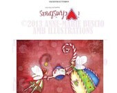 80% OFF Printable Christmas cards DIY instant download - Christmas fairies holding ornament AMB-606 Il_170x135