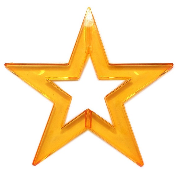 Translucent Acrylic Star With Thread Hole 90mm (pack of 4 pieces) - ** FREE SHIPPING ** Il_570xn