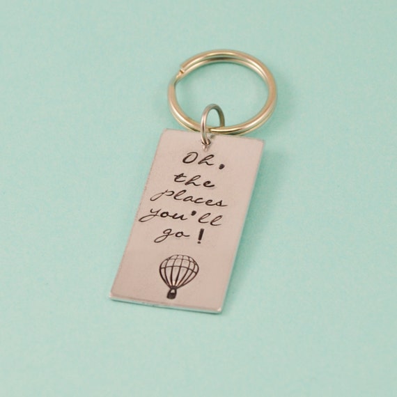 Oh The Places You'll Go Keychain by SilverStatements on Etsy