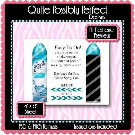 Download Air Freshener Label Wrapper Preview Template Instant Download