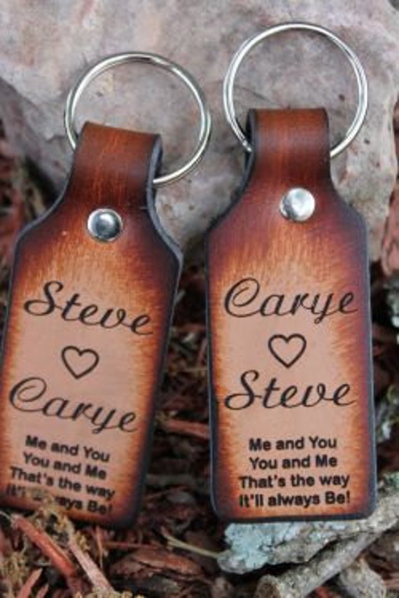 Handcrafted Leather Key Chain Set Me and You by