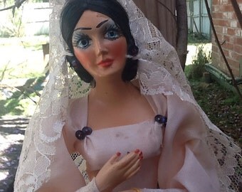 Vintage Petal Pink Spanish Dancer Doll