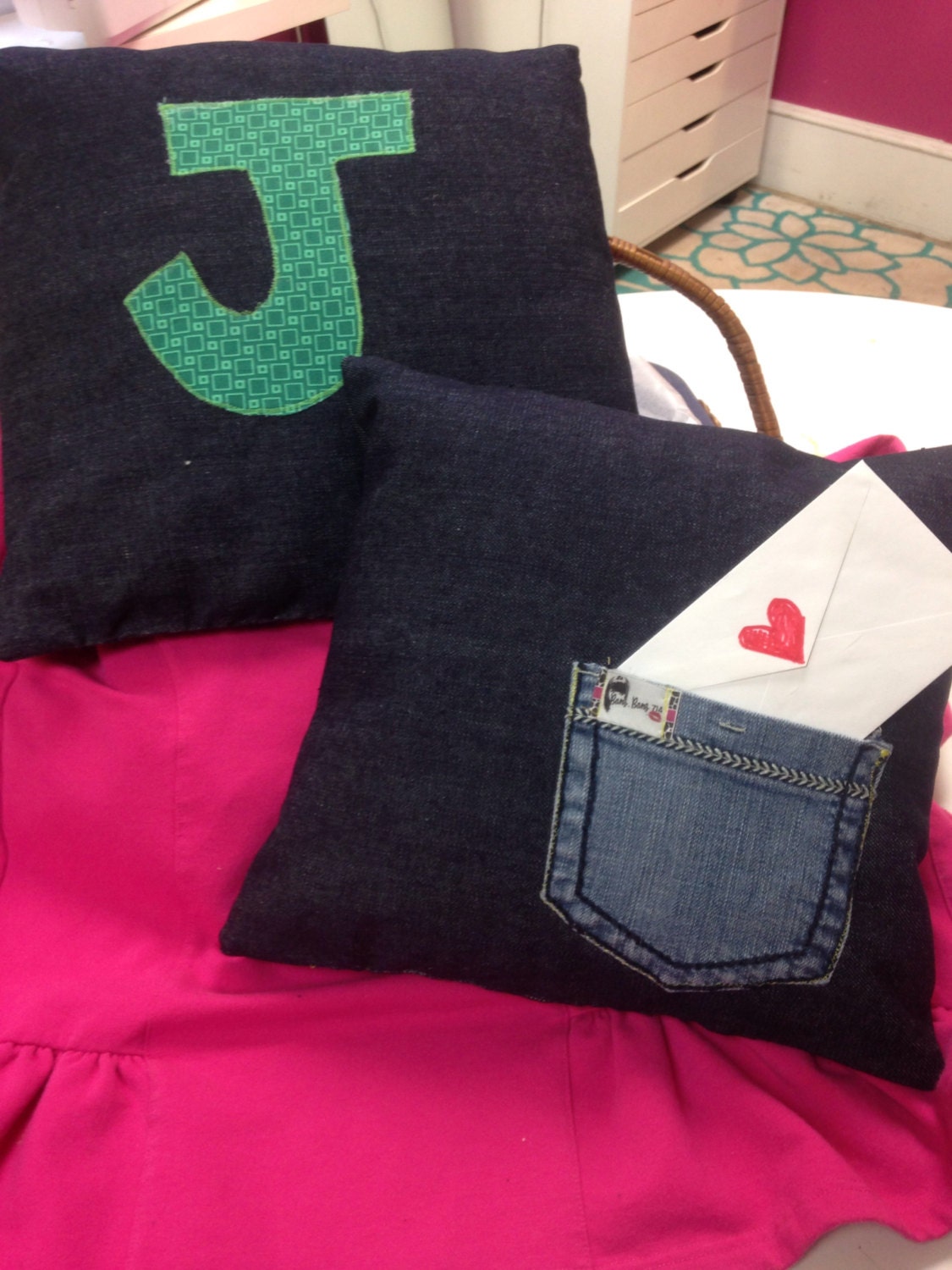 Custom monogrammed pillow by BangBang714 on Etsy