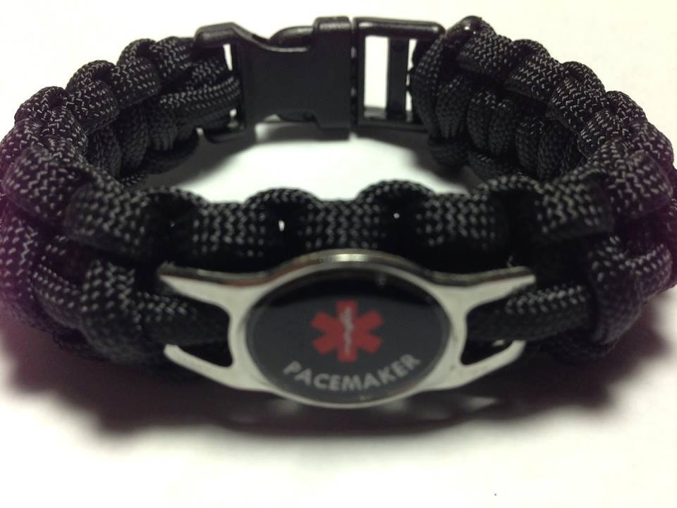 Pacemaker Medical Alert Bracelet Black Charm