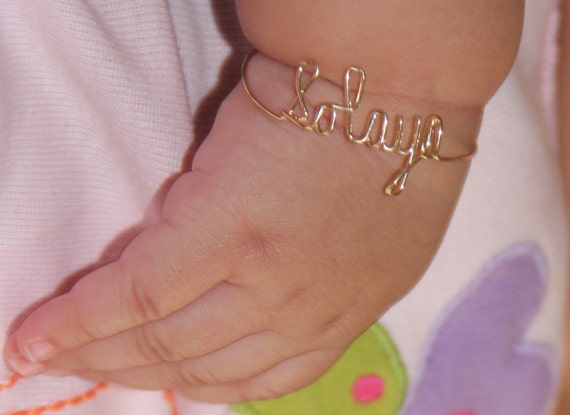 Bracelet  Baby gold Baby  Custom Baby  14k Custom   rose bracelet Gold Bracelet baby Personalized