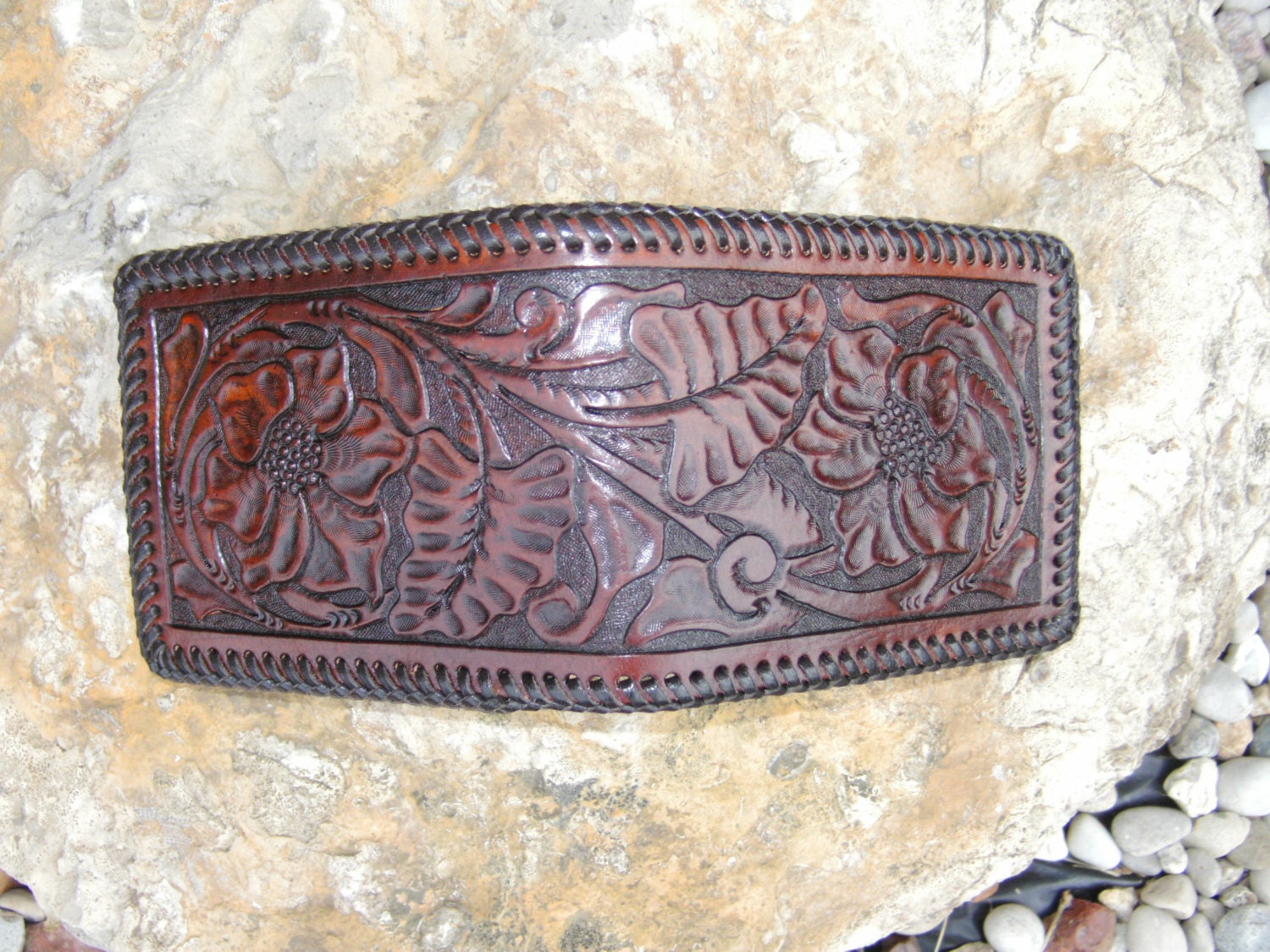 Men's Leather Wallet Hand Made Hand Tooled in