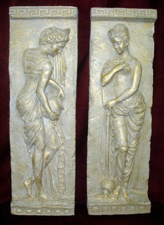 Items similar Danaides Argos Greek Wall Home Decor Plaque Pair Cameo