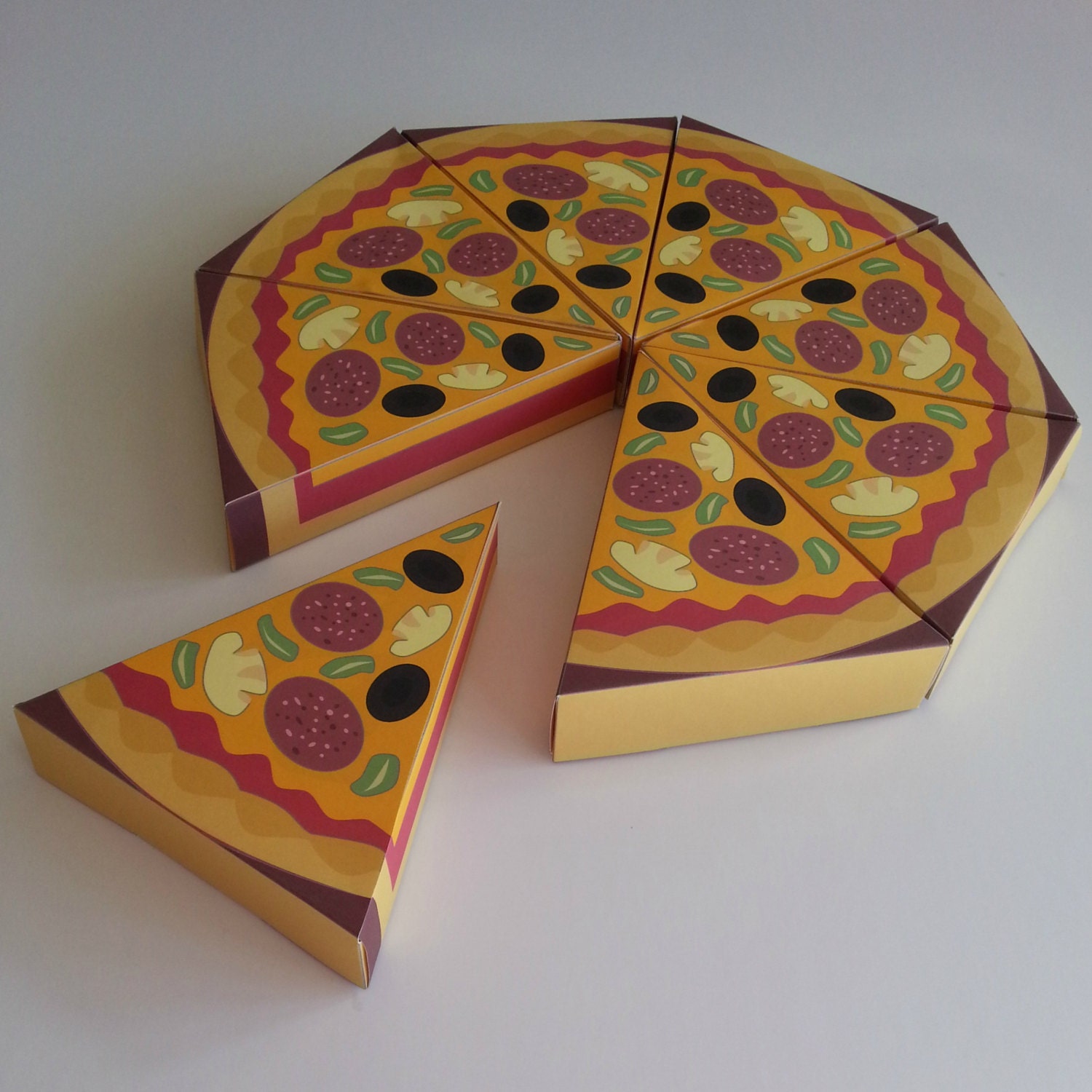 Pizza Slice Party Box Bag Downloadable Printable PDF