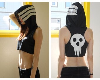 SOUL EATER - Death the kid hooded crop top