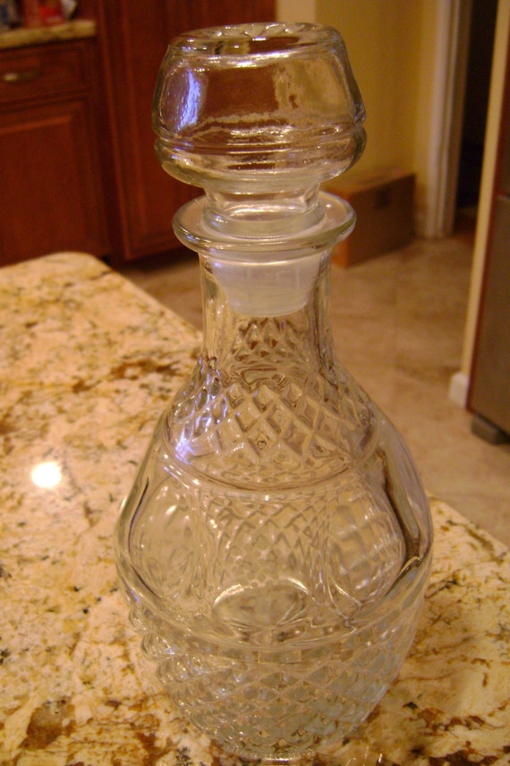 SALE Princess House Heritage Glass Wine Whiskey Decanter With