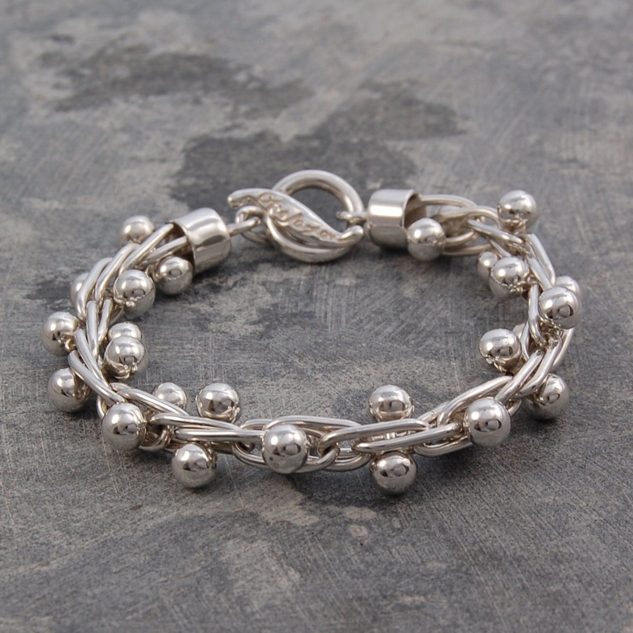 Solid Sterling Silver Ball Bracelet By OtisJaxon On Etsy