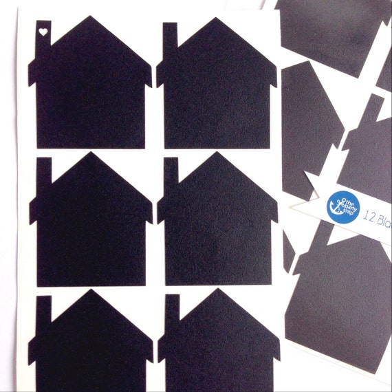 Items similar to 12 Chalkboard House Stickers on Etsy