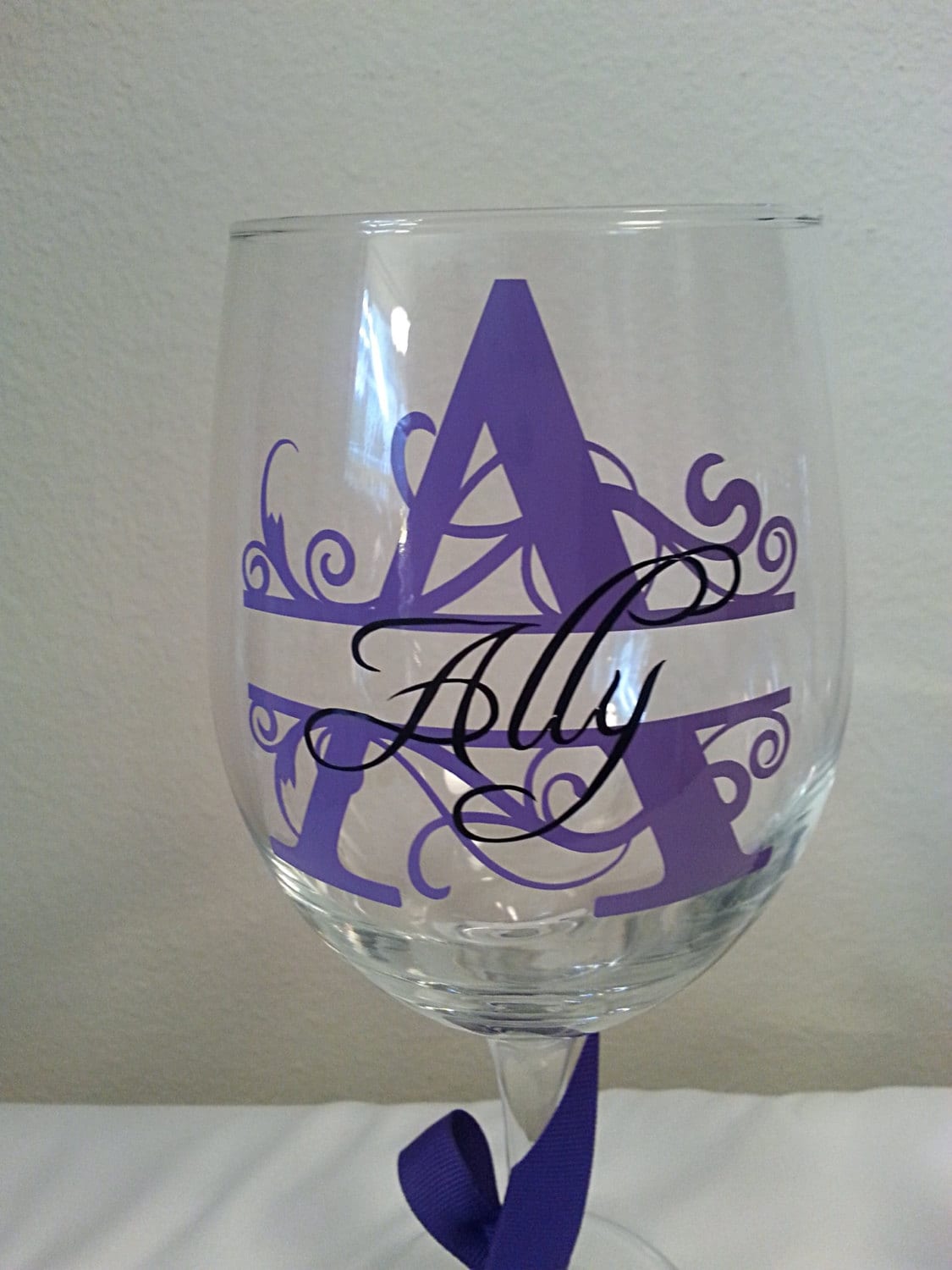 SALE Personalized wine glass choose your vinyl colors perfect