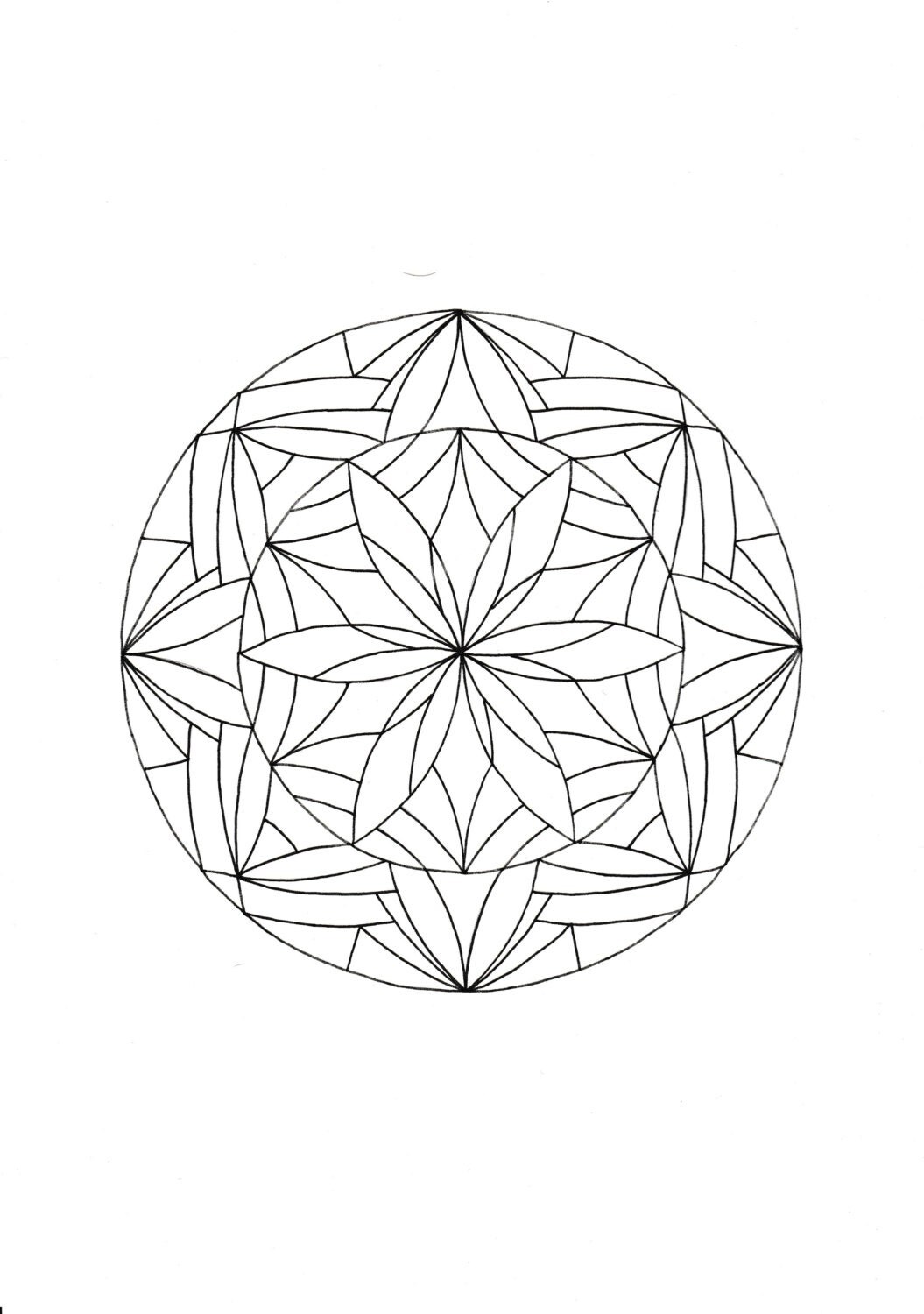 Detailed Mandala for colouring or tangling