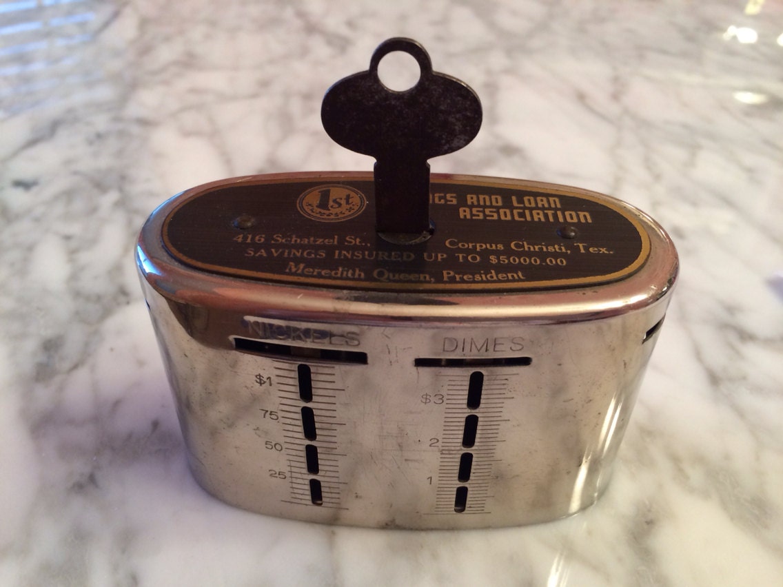 Vintage Bank With Key The Traveling Teller The Automatic