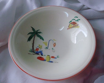 Vintage 1933 Edwin Knowles Serving Bowl-Sleeping Mexican Pattern T3134