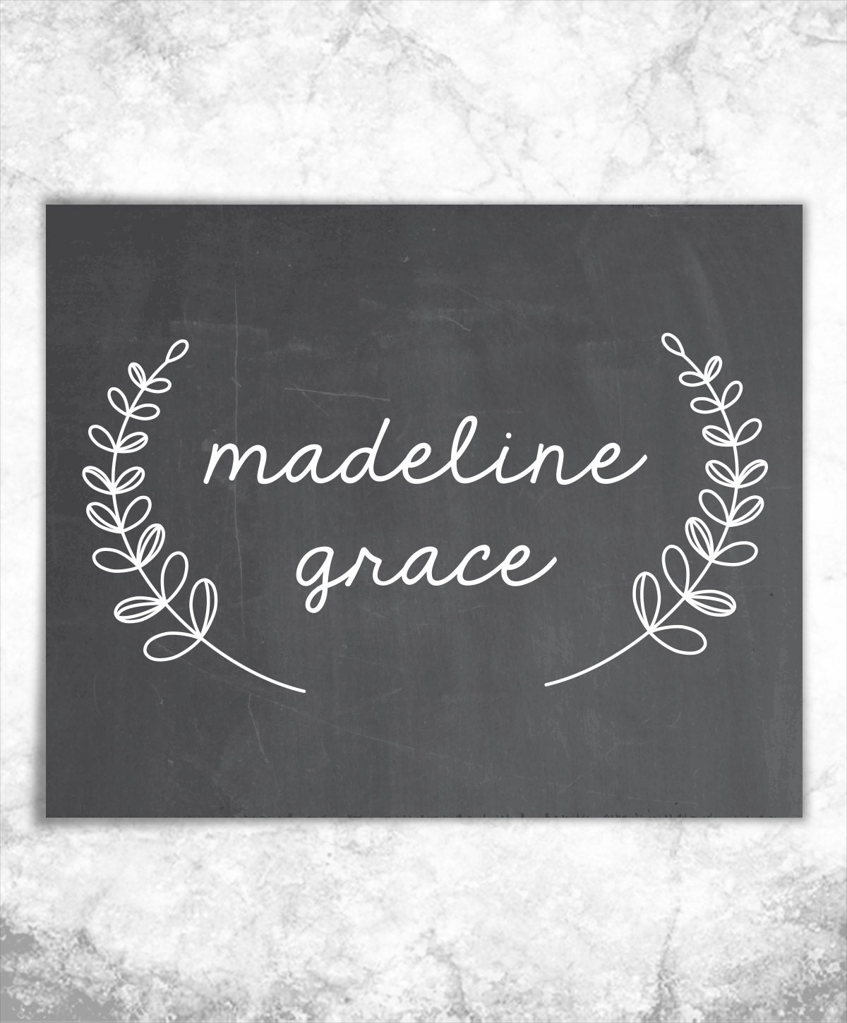 Chalkboard Name Print Chalkboard Nursery Vintage Nursery