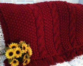 Trinity Chunky Cable Stitch Blanket Butterscotch